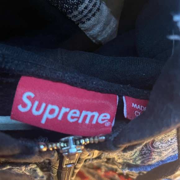 Supreme patchwork zip up hoodie, size xl - Picture 2 of 4